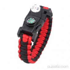 LED Light Outdoor Survival Camo Paracord Bracelet Flint Fire Starter Compass NEW (Jungle Camo)